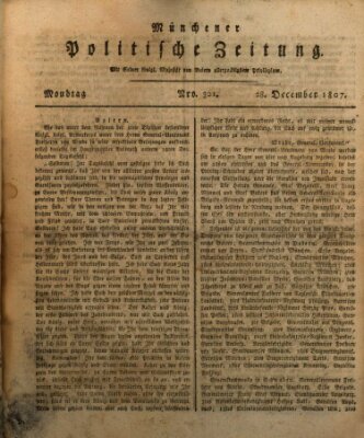 Münchener politische Zeitung (Süddeutsche Presse) Montag 28. Dezember 1807