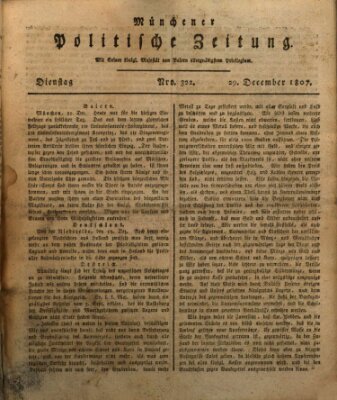 Münchener politische Zeitung (Süddeutsche Presse) Dienstag 29. Dezember 1807