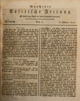 Münchener politische Zeitung (Süddeutsche Presse) Mittwoch 6. Januar 1808