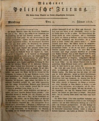 Münchener politische Zeitung (Süddeutsche Presse) Montag 11. Januar 1808