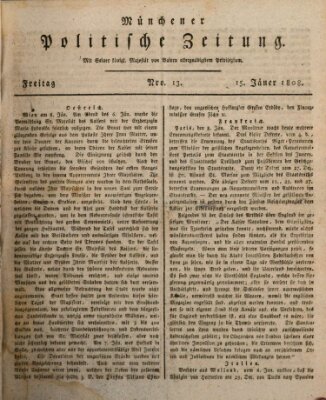 Münchener politische Zeitung (Süddeutsche Presse) Freitag 15. Januar 1808