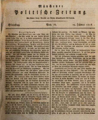 Münchener politische Zeitung (Süddeutsche Presse) Dienstag 19. Januar 1808