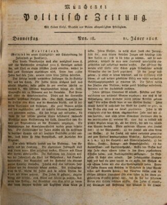 Münchener politische Zeitung (Süddeutsche Presse) Donnerstag 21. Januar 1808