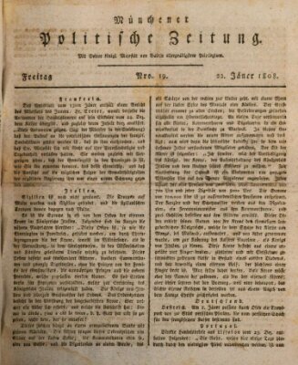 Münchener politische Zeitung (Süddeutsche Presse) Freitag 22. Januar 1808