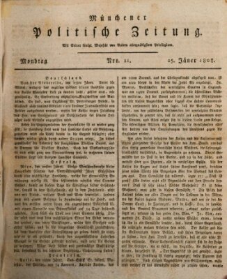 Münchener politische Zeitung (Süddeutsche Presse) Montag 25. Januar 1808