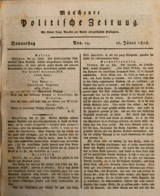 Münchener politische Zeitung (Süddeutsche Presse) Donnerstag 28. Januar 1808