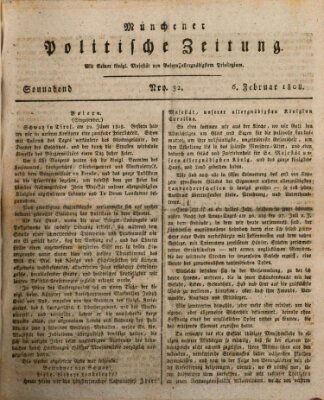 Münchener politische Zeitung (Süddeutsche Presse) Samstag 6. Februar 1808