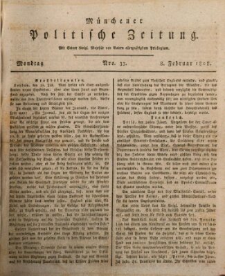 Münchener politische Zeitung (Süddeutsche Presse) Montag 8. Februar 1808