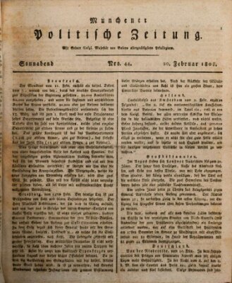 Münchener politische Zeitung (Süddeutsche Presse) Samstag 20. Februar 1808