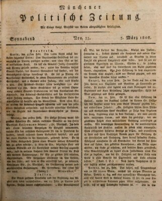 Münchener politische Zeitung (Süddeutsche Presse) Samstag 5. März 1808