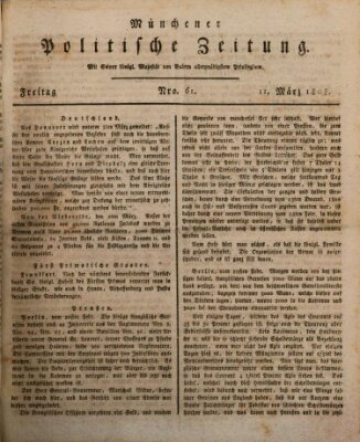 Münchener politische Zeitung (Süddeutsche Presse) Freitag 11. März 1808