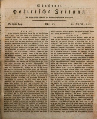 Münchener politische Zeitung (Süddeutsche Presse) Donnerstag 21. April 1808