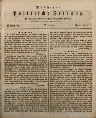 Münchener politische Zeitung (Süddeutsche Presse) Mittwoch 1. Juni 1808