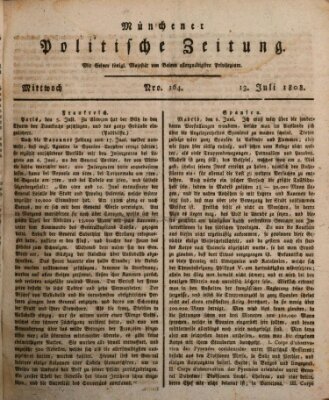 Münchener politische Zeitung (Süddeutsche Presse) Mittwoch 13. Juli 1808