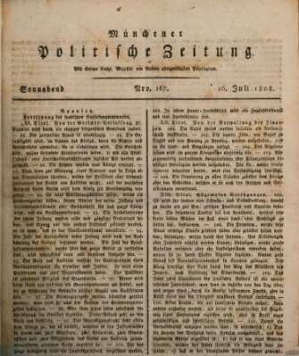 Münchener politische Zeitung (Süddeutsche Presse) Samstag 16. Juli 1808