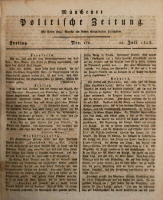 Münchener politische Zeitung (Süddeutsche Presse) Freitag 22. Juli 1808