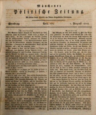 Münchener politische Zeitung (Süddeutsche Presse) Montag 1. August 1808