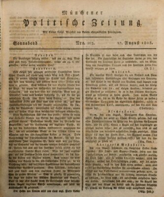 Münchener politische Zeitung (Süddeutsche Presse) Samstag 27. August 1808