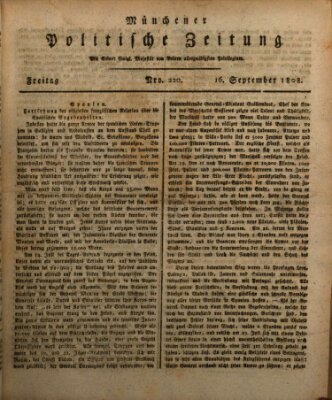 Münchener politische Zeitung (Süddeutsche Presse) Freitag 16. September 1808