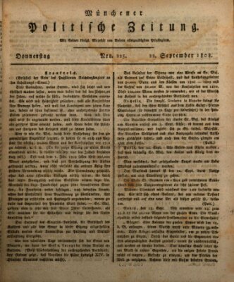 Münchener politische Zeitung (Süddeutsche Presse) Donnerstag 22. September 1808