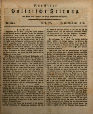 Münchener politische Zeitung (Süddeutsche Presse) Freitag 23. September 1808