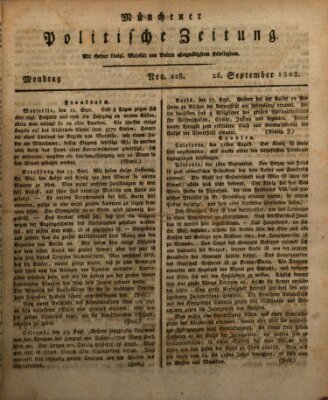 Münchener politische Zeitung (Süddeutsche Presse) Montag 26. September 1808