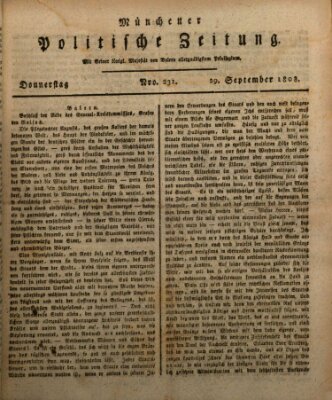 Münchener politische Zeitung (Süddeutsche Presse) Donnerstag 29. September 1808