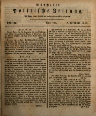 Münchener politische Zeitung (Süddeutsche Presse) Freitag 7. Oktober 1808