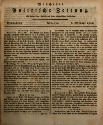 Münchener politische Zeitung (Süddeutsche Presse) Samstag 8. Oktober 1808