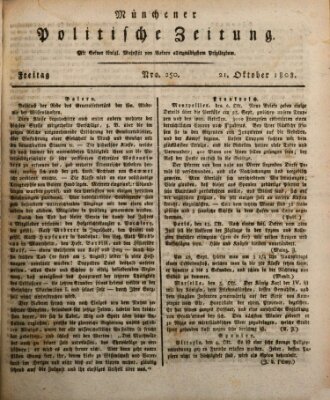 Münchener politische Zeitung (Süddeutsche Presse) Freitag 21. Oktober 1808