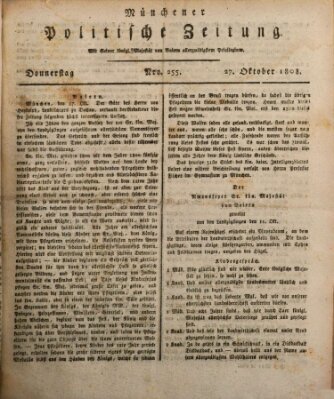 Münchener politische Zeitung (Süddeutsche Presse) Donnerstag 27. Oktober 1808