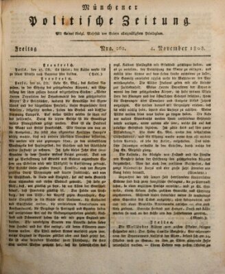 Münchener politische Zeitung (Süddeutsche Presse) Freitag 4. November 1808