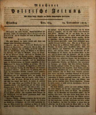 Münchener politische Zeitung (Süddeutsche Presse) Dienstag 29. November 1808