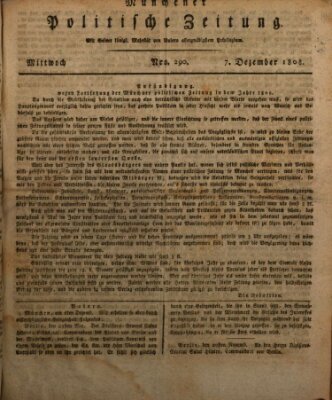 Münchener politische Zeitung (Süddeutsche Presse) Mittwoch 7. Dezember 1808