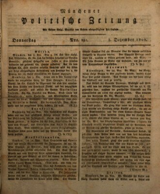 Münchener politische Zeitung (Süddeutsche Presse) Donnerstag 8. Dezember 1808