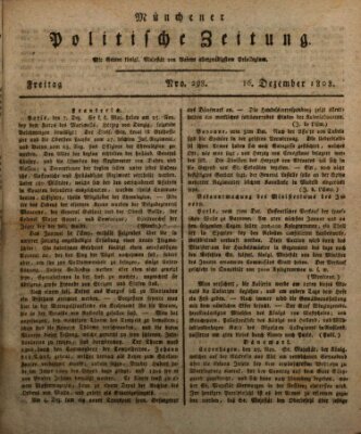 Münchener politische Zeitung (Süddeutsche Presse) Freitag 16. Dezember 1808