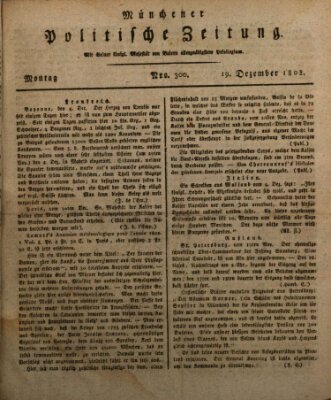 Münchener politische Zeitung (Süddeutsche Presse) Montag 19. Dezember 1808