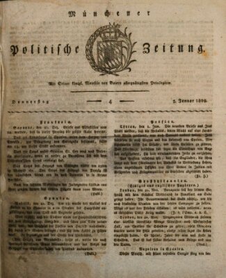 Münchener politische Zeitung (Süddeutsche Presse) Donnerstag 5. Januar 1809