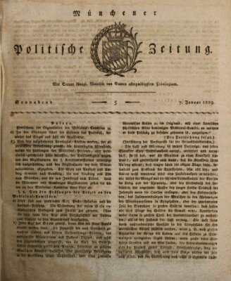 Münchener politische Zeitung (Süddeutsche Presse) Samstag 7. Januar 1809