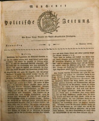 Münchener politische Zeitung (Süddeutsche Presse) Donnerstag 12. Januar 1809