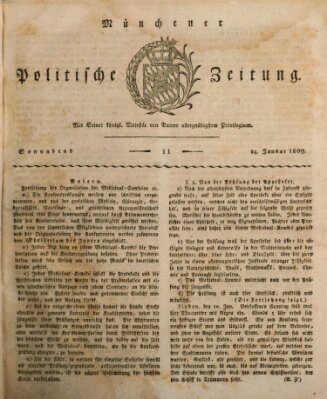 Münchener politische Zeitung (Süddeutsche Presse) Samstag 14. Januar 1809