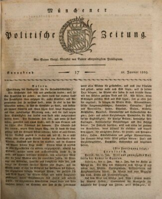 Münchener politische Zeitung (Süddeutsche Presse) Samstag 21. Januar 1809