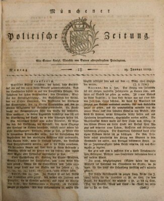 Münchener politische Zeitung (Süddeutsche Presse) Montag 23. Januar 1809