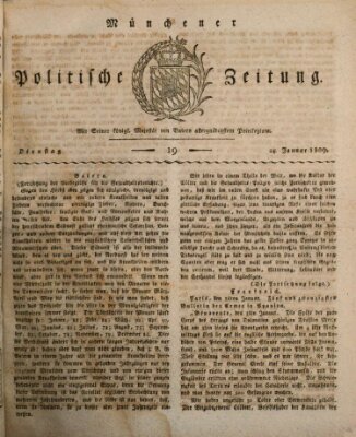 Münchener politische Zeitung (Süddeutsche Presse) Dienstag 24. Januar 1809