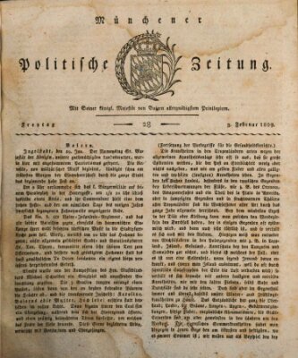 Münchener politische Zeitung (Süddeutsche Presse) Freitag 3. Februar 1809