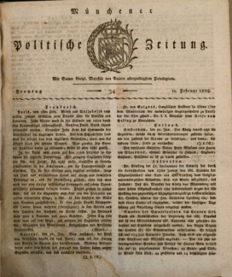 Münchener politische Zeitung (Süddeutsche Presse) Freitag 10. Februar 1809