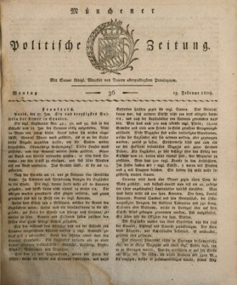 Münchener politische Zeitung (Süddeutsche Presse) Montag 13. Februar 1809