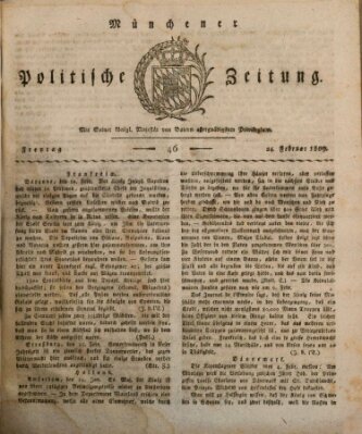 Münchener politische Zeitung (Süddeutsche Presse) Freitag 24. Februar 1809