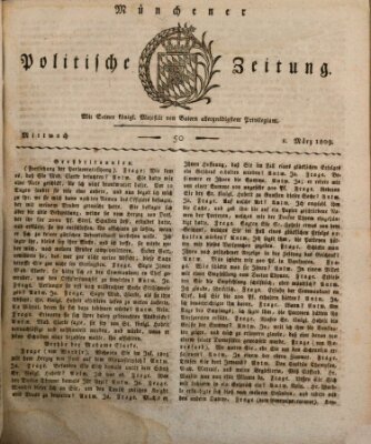 Münchener politische Zeitung (Süddeutsche Presse) Mittwoch 1. März 1809