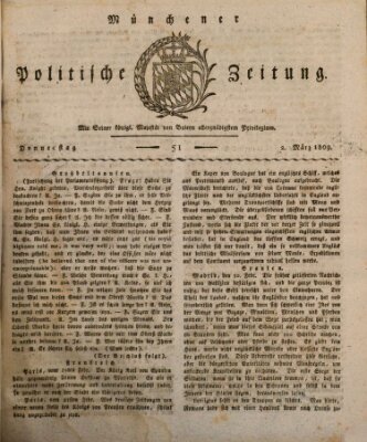 Münchener politische Zeitung (Süddeutsche Presse) Donnerstag 2. März 1809